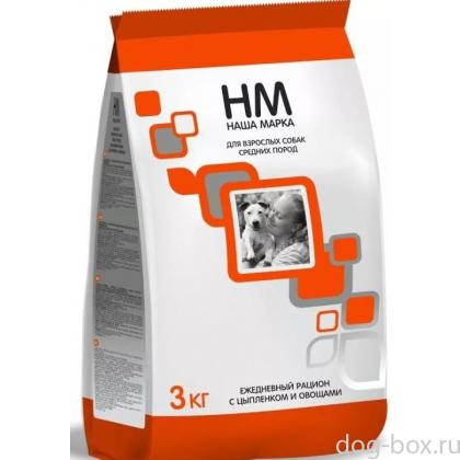 Для взрослых собак средних пород с цыпленком и овощами-0