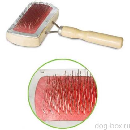 Щетка-пуходерка с деревянной ручкой, 10*17 см (410) -0