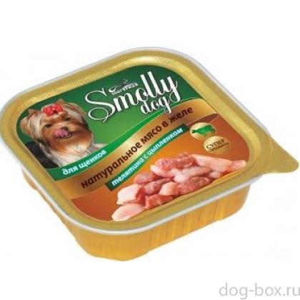 Консервы для щенков "Smolly dog"  Телятина с цыпленком-0