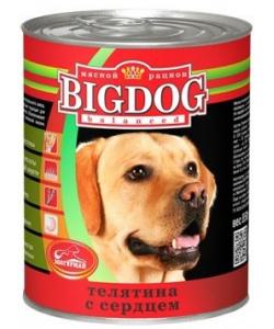 Консервы для собак "BIG DOG"  Телятина с сердцем