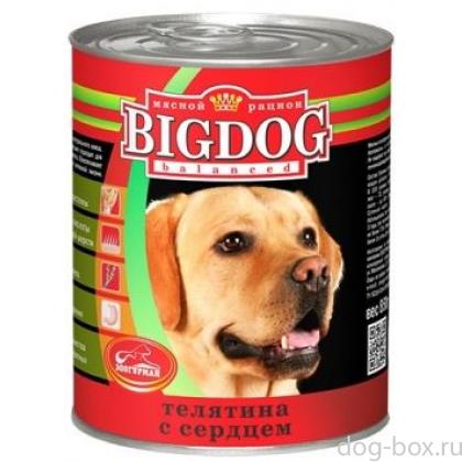 Консервы для собак "BIG DOG"  Телятина с сердцем-0