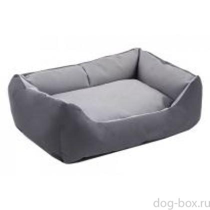 Лежак прямоугольный с подушкой серый -0