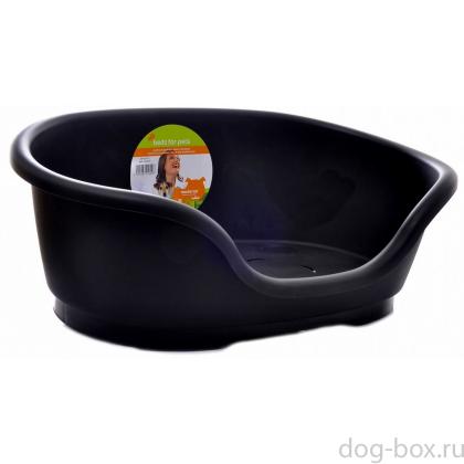 Лежак domus пластиковый 95см, черный-0