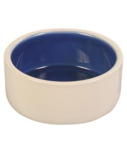 Миска керамическая бежево-синяя для собак (2451/52)