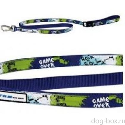 Нейлоновый поводок "Рок-н-ролл" 15мм-120см, синий (Nylon lead)-0