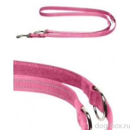 Светоотражающий тренировочный поводок 15мм-200см, розовый-0
