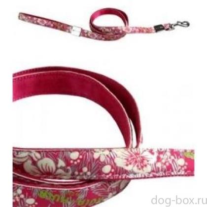 Нейлоновый поводок с рисунком 120 см, розовый-0