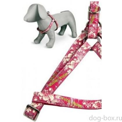 Шлейка с рисунком 15мм-35-60см, розовая-0