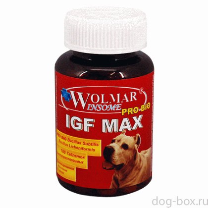 Оптимизатор питания, увеличивающий рост мышечной массы, для щенков и собак крупных пород WOLMAR Pro Bio IGF MAX-0
